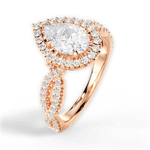 Latoya Pear Cut Lab Grown Diamond 18Kt Rose Gold Engagement Ring - View 2