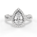 Latoya Pear Cut Lab Grown Diamond 18Kt White Gold Engagement Ring