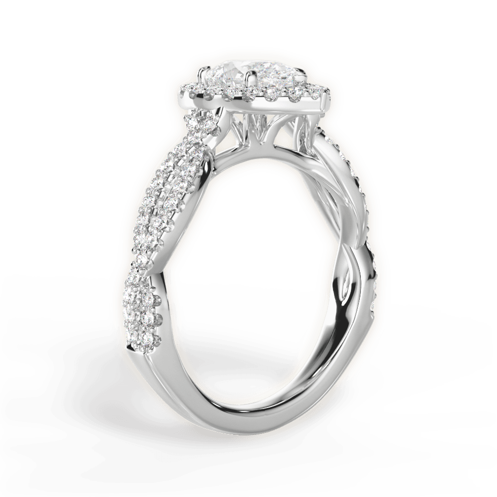 Latoya Pear Cut Lab Grown Diamond 18Kt White Gold Engagement Ring - View 2