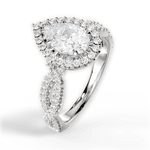 Latoya Pear Cut Lab Grown Diamond 14Kt White Gold Engagement Ring - View 3