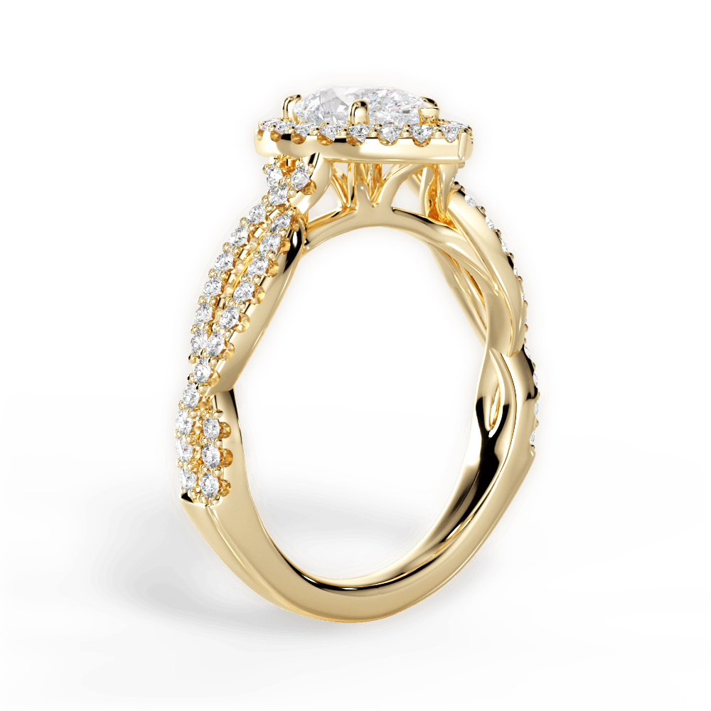 Latoya Pear Cut Lab Grown Diamond 18Kt Yellow Gold Engagement Ring - View 4