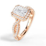 Latoya Radiant Cut Lab Grown Diamond 18Kt Rose Gold Engagement Ring - View 3