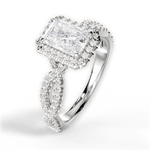 Latoya Radiant Cut Lab Grown Diamond Platinum Engagement Ring - View 3