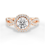 Latoya Round Cut Lab Grown Diamond 18Kt Rose Gold Engagement Ring