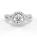 Latoya Round Cut Lab Grown Diamond Platinum Engagement Ring