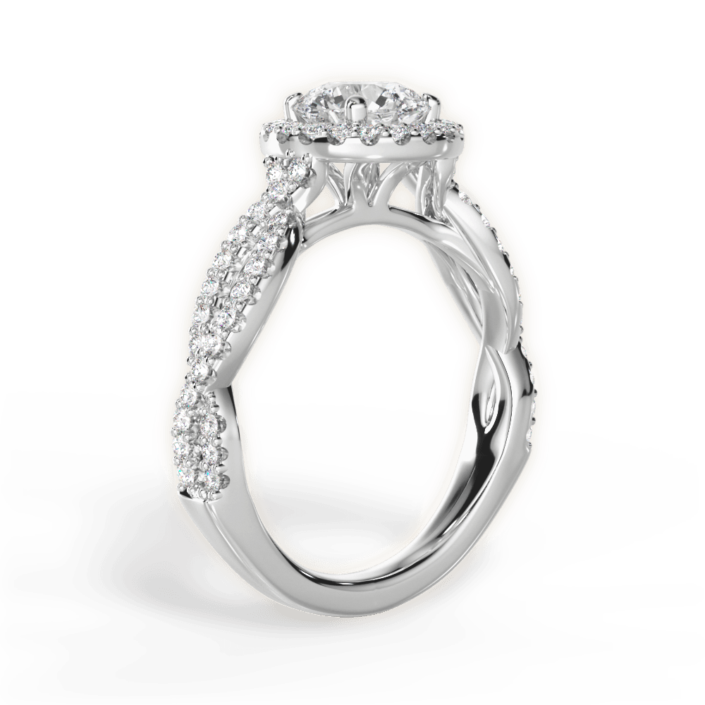 Latoya Round Cut Lab Grown Diamond 14Kt White Gold Engagement Ring - View 2
