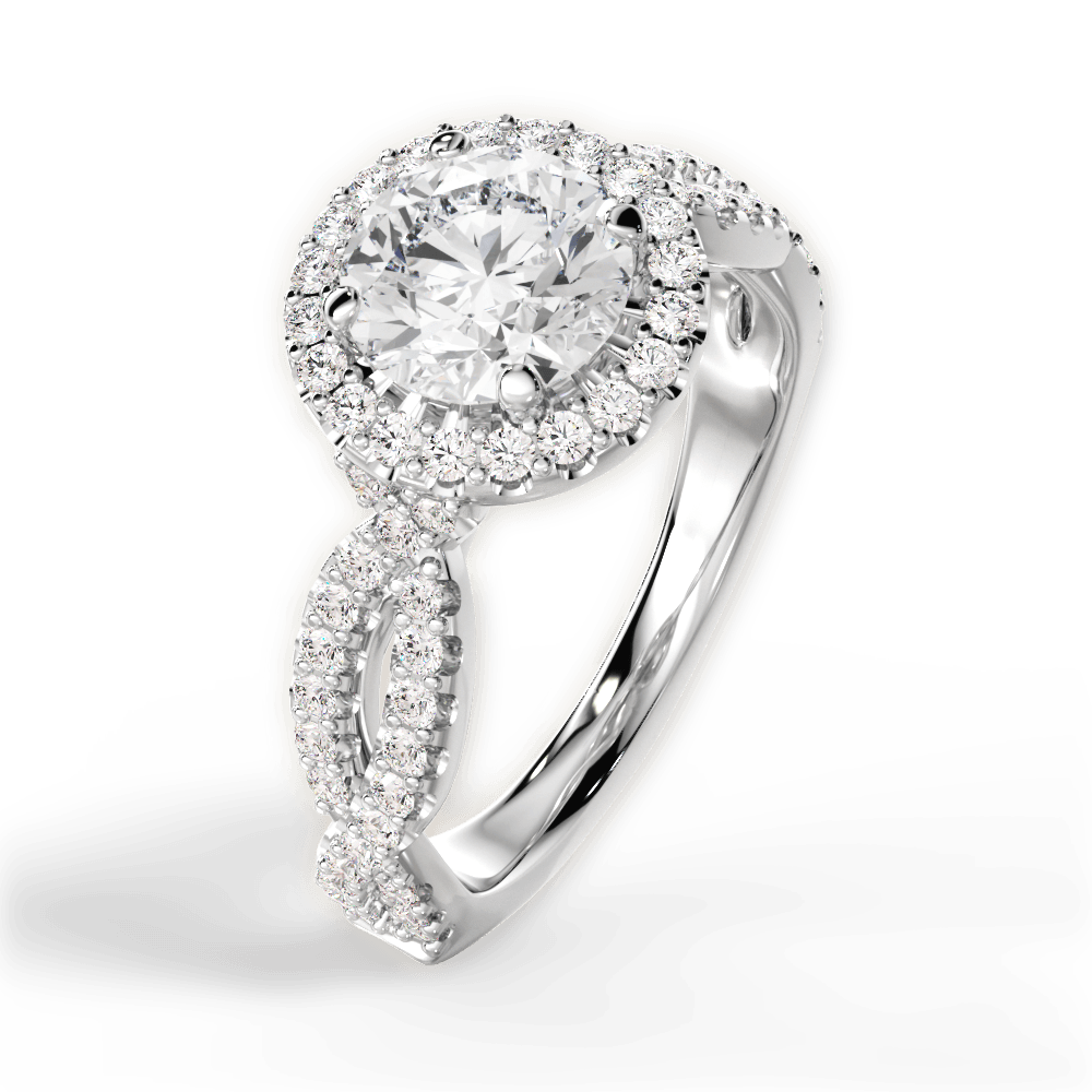 Latoya Round Cut Lab Grown Diamond 14Kt White Gold Engagement Ring - View 4