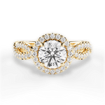 Latoya Round Cut Lab Grown Diamond 18Kt Yellow Gold Engagement Ring