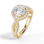 Latoya Round Cut Lab Grown Diamond 18Kt Yellow Gold Engagement Ring - View 3