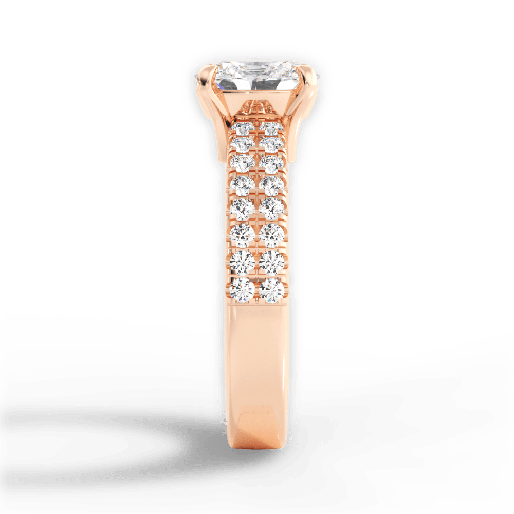 Kayla Oval Cut Lab Grown Diamond 18Kt Rose Gold Engagement Ring - View 2
