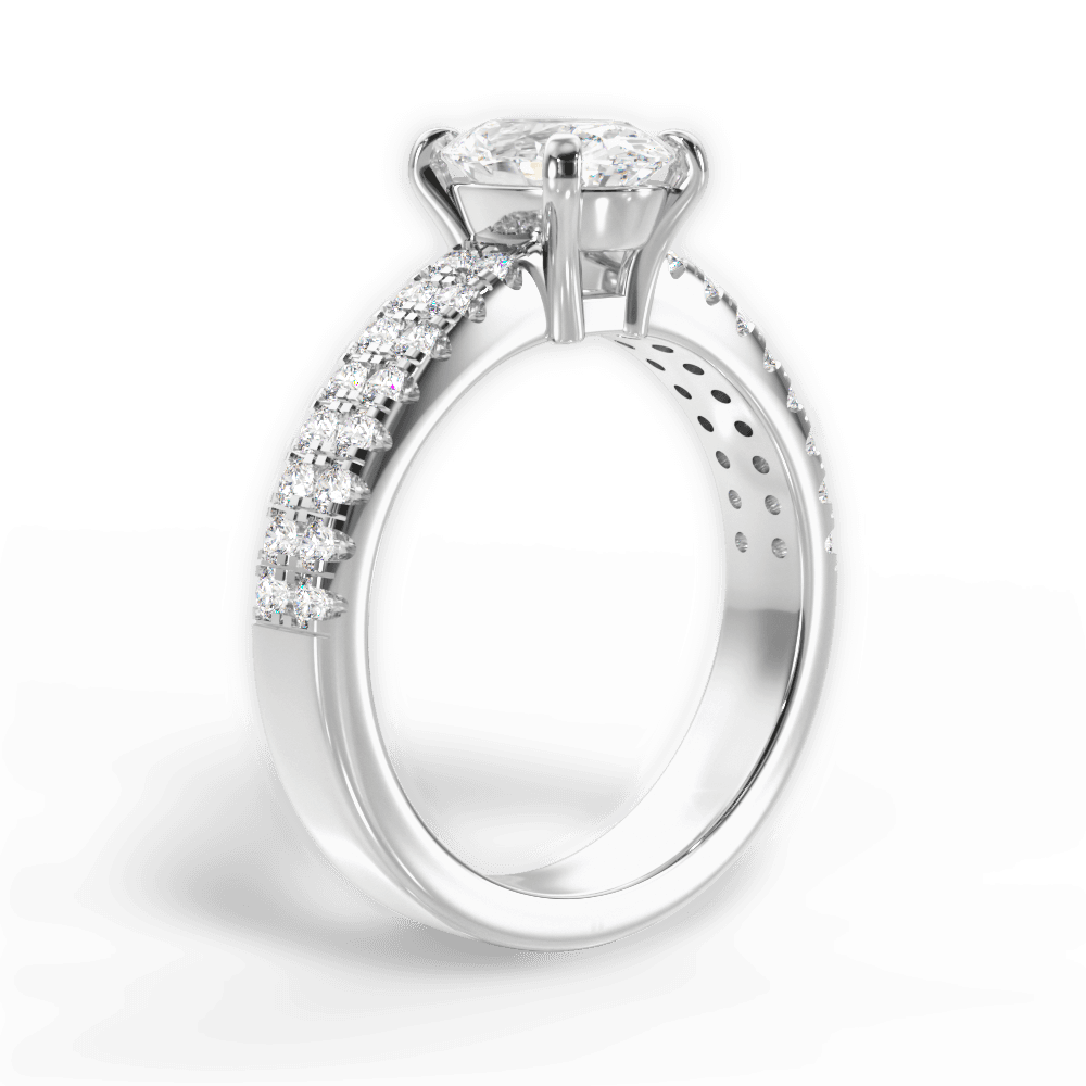 Kayla Oval Cut Lab Grown Diamond 18Kt White Gold Engagement Ring - View 2