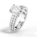 Kayla Oval Cut Lab Grown Diamond 14Kt White Gold Engagement Ring - View 4