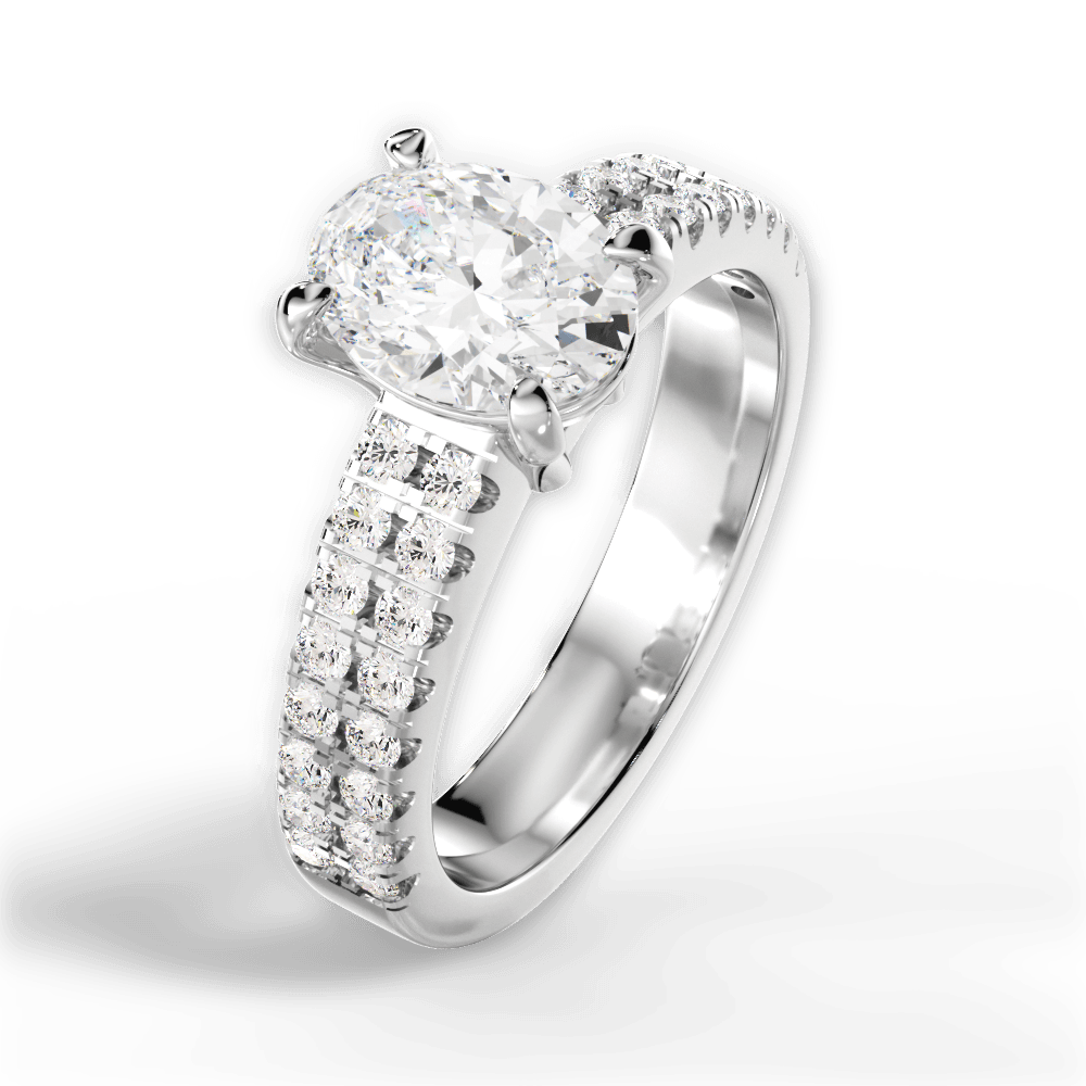 Kayla Oval Cut Lab Grown Diamond 14Kt White Gold Engagement Ring - View 4