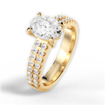 Kayla Oval Cut Lab Grown Diamond 18Kt Yellow Gold Engagement Ring - View 3