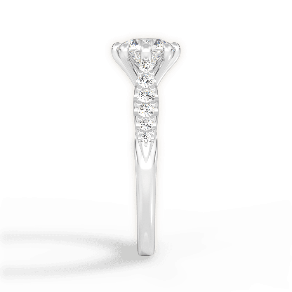Erin Round Cut Lab Grown Diamond 14Kt White Gold Engagement Ring - View 2