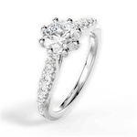 Erin Round Cut Lab Grown Diamond 14Kt White Gold Engagement Ring - View 4
