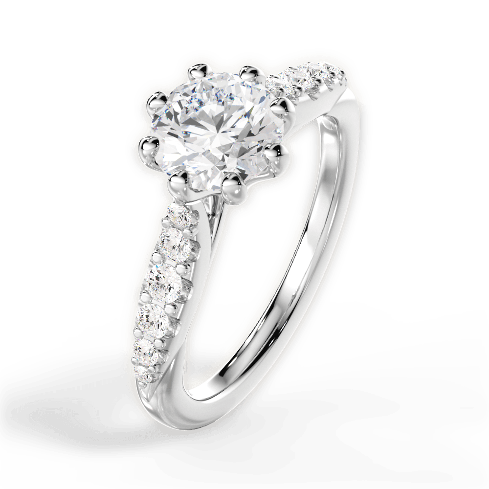 Erin Round Cut Lab Grown Diamond 14Kt White Gold Engagement Ring - View 4