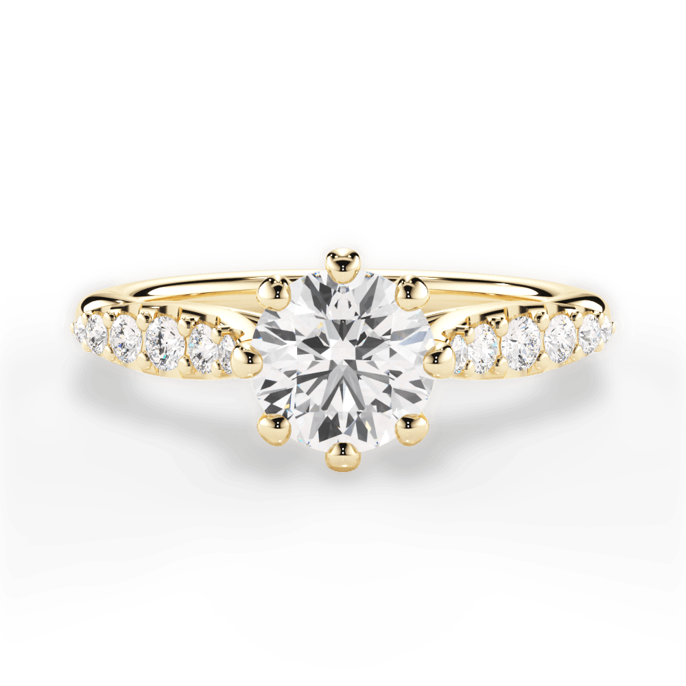 Erin Round Cut Lab Grown Diamond 18Kt Yellow Gold Engagement Ring