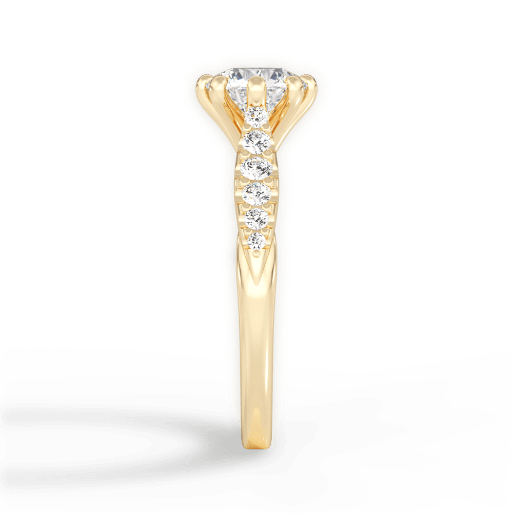 Erin Round Cut Lab Grown Diamond 18Kt Yellow Gold Engagement Ring - View 2