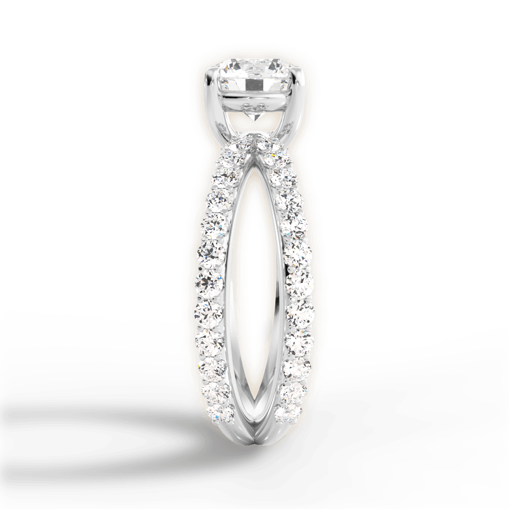 Lauren Round Cut Lab Grown Diamond 14Kt White Gold Engagement Ring - View 4