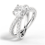 Lauren Round Cut Lab Grown Diamond 14Kt White Gold Engagement Ring - View 2