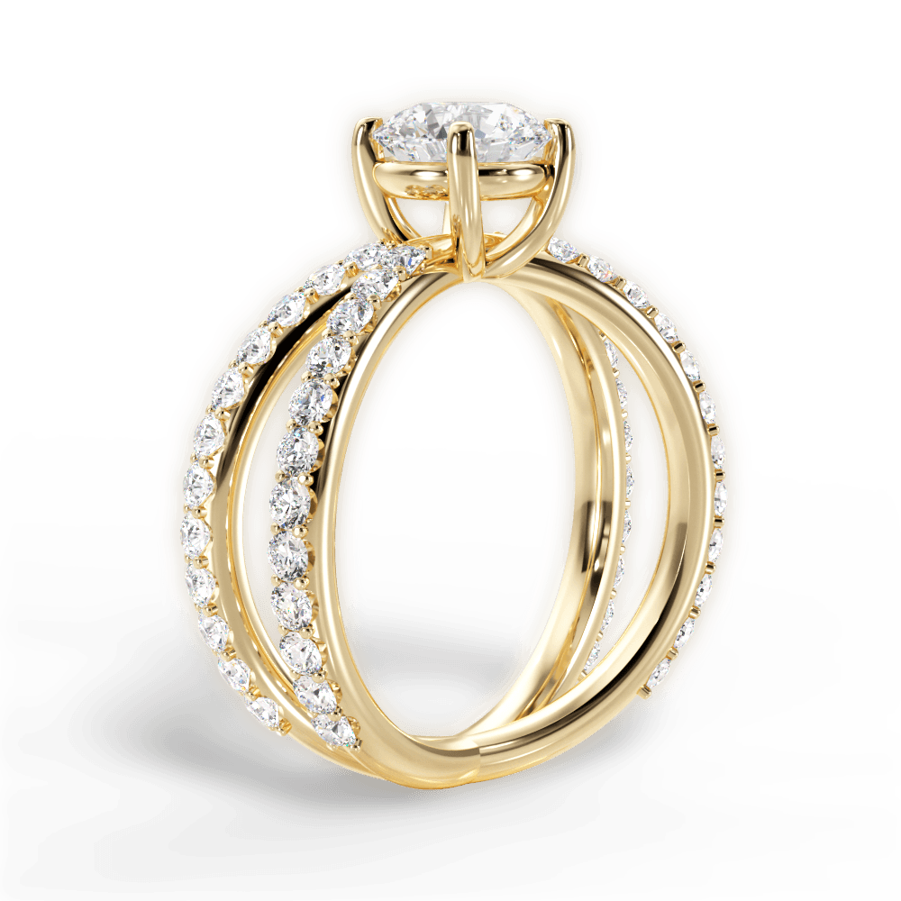 Lauren Round Cut Lab Grown Diamond 18Kt Yellow Gold Engagement Ring - View 2