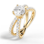 Lauren Round Cut Lab Grown Diamond 18Kt Yellow Gold Engagement Ring - View 3