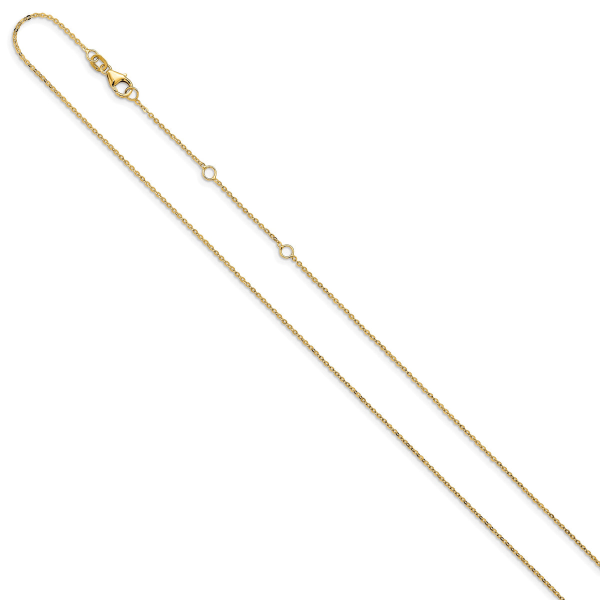 Leslie's Gold Flat Cable Adjustable Chain - 14k Yellow Gold / 18 in / 1.2 mm