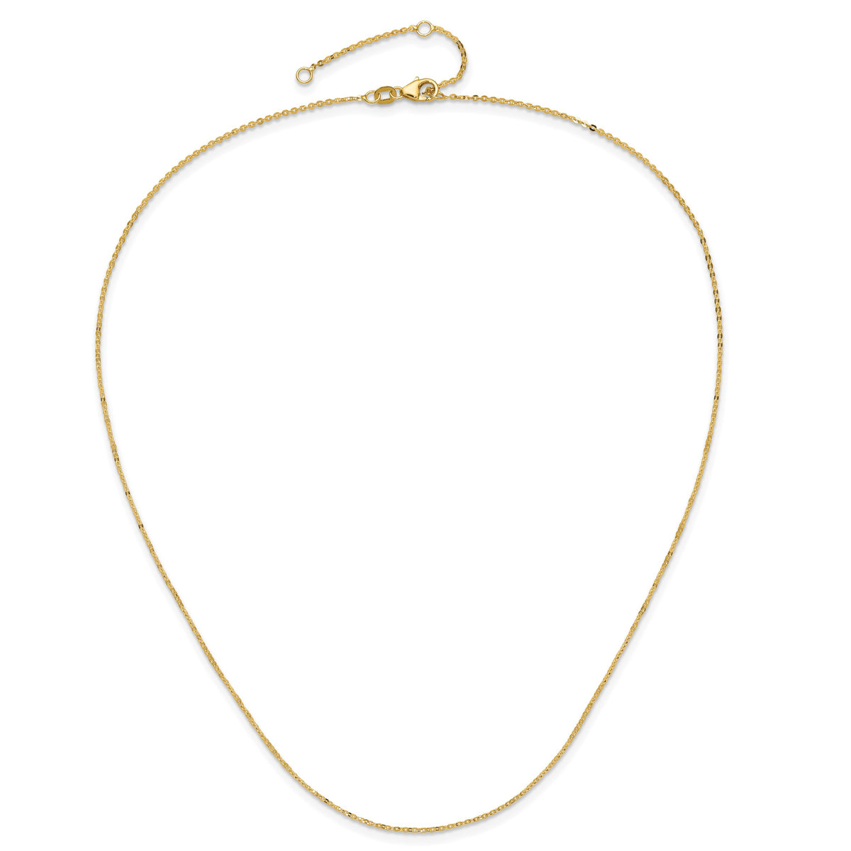 Leslie's Gold Flat Cable Adjustable Chain - 14k Yellow Gold / 18 in / 1.2 mm