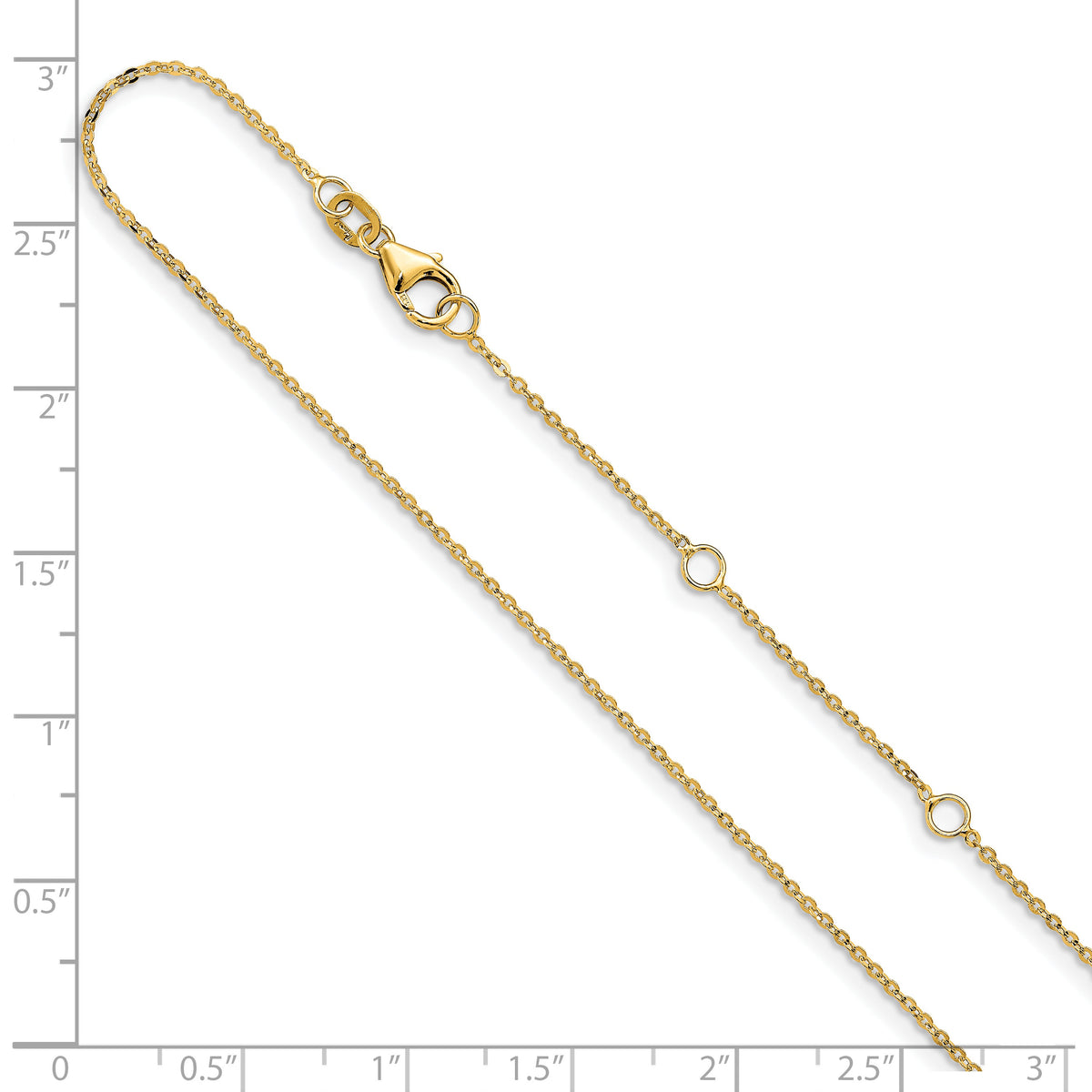 Leslie's Gold Flat Cable Adjustable Chain - 14k Yellow Gold / 18 in / 1.2 mm