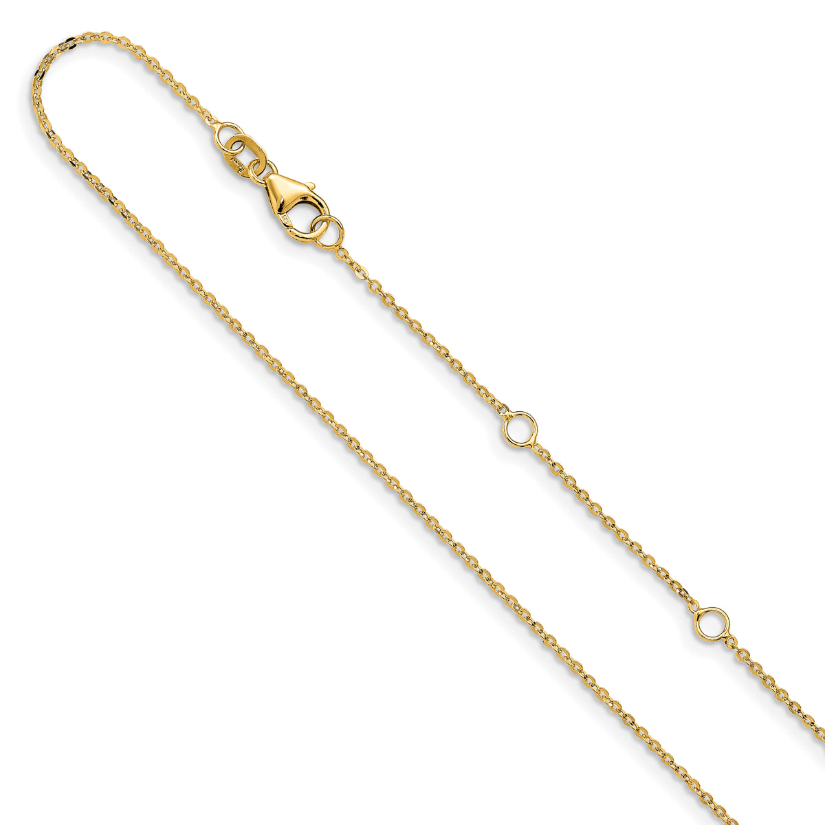 Leslie's Gold Flat Cable Adjustable Chain - 14k Yellow Gold / 18 in / 1.2 mm