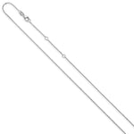 Leslie's 14k White Gold 1.2mm Flat Cable 1in+1in Adjustable Chain - 18 in