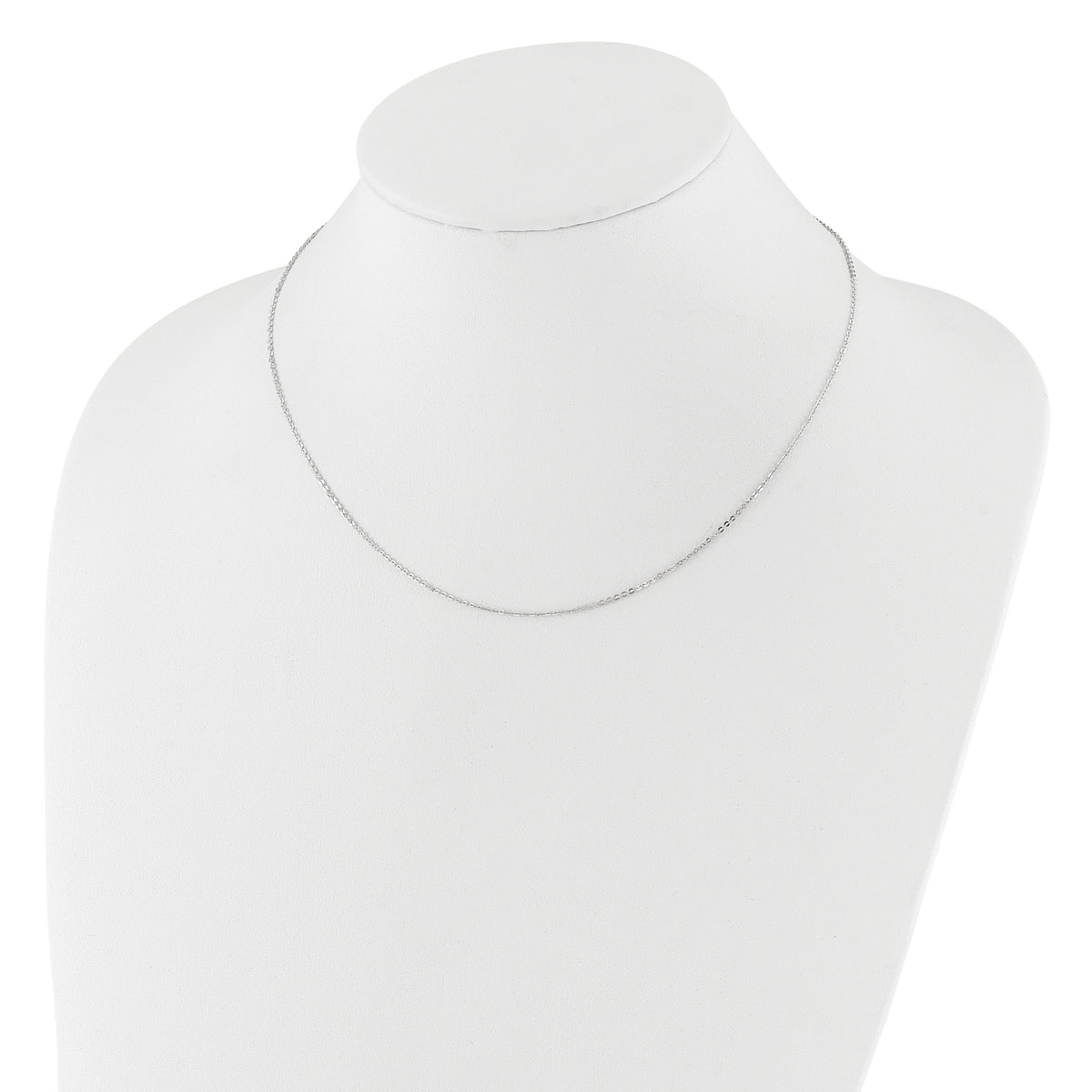 Leslie's 14k White Gold 1.2mm Flat Cable 1in+1in Adjustable Chain - 18 in