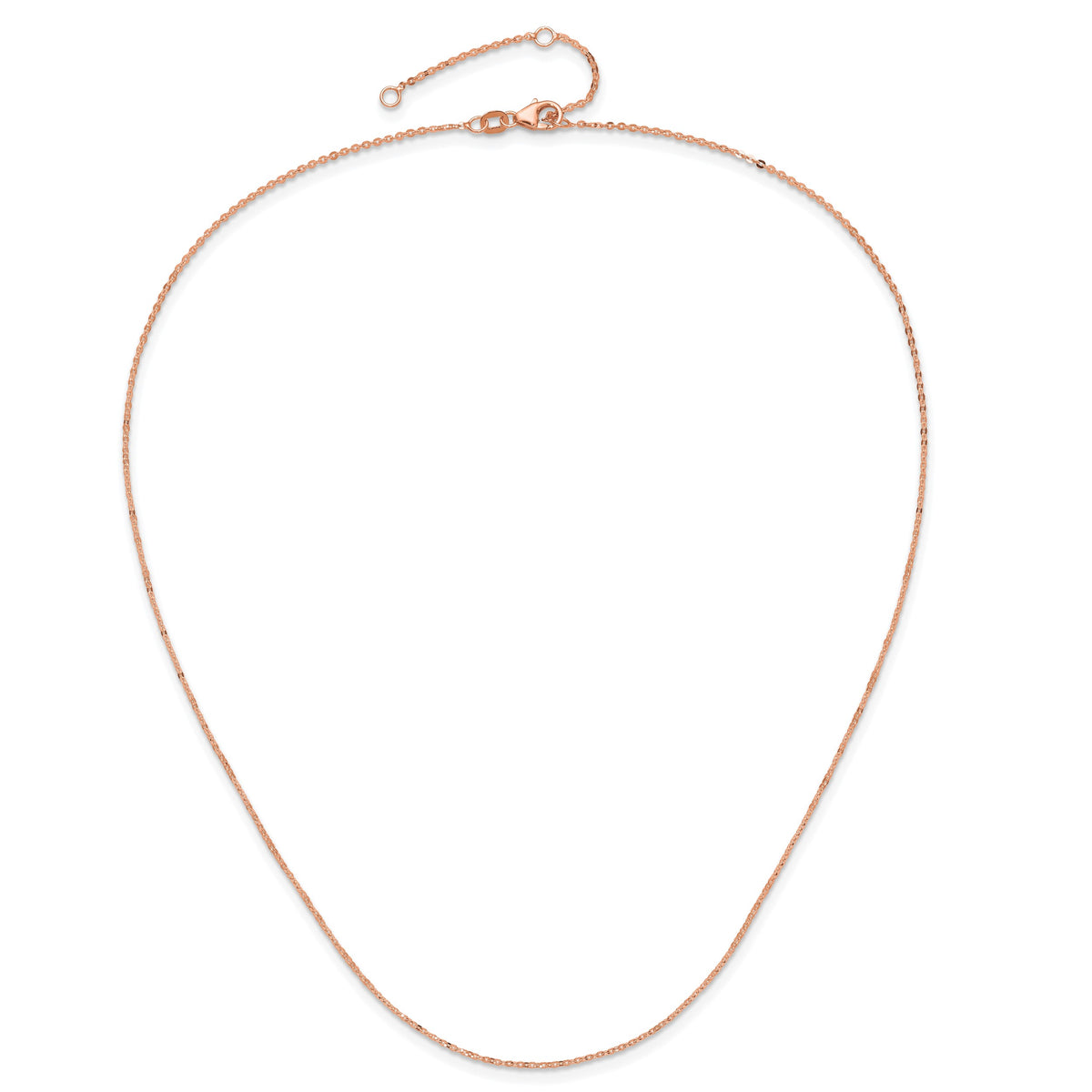 Leslie's Gold Flat Cable Adjustable Chain - 14k Rose Gold / 18 in / 1.2 mm