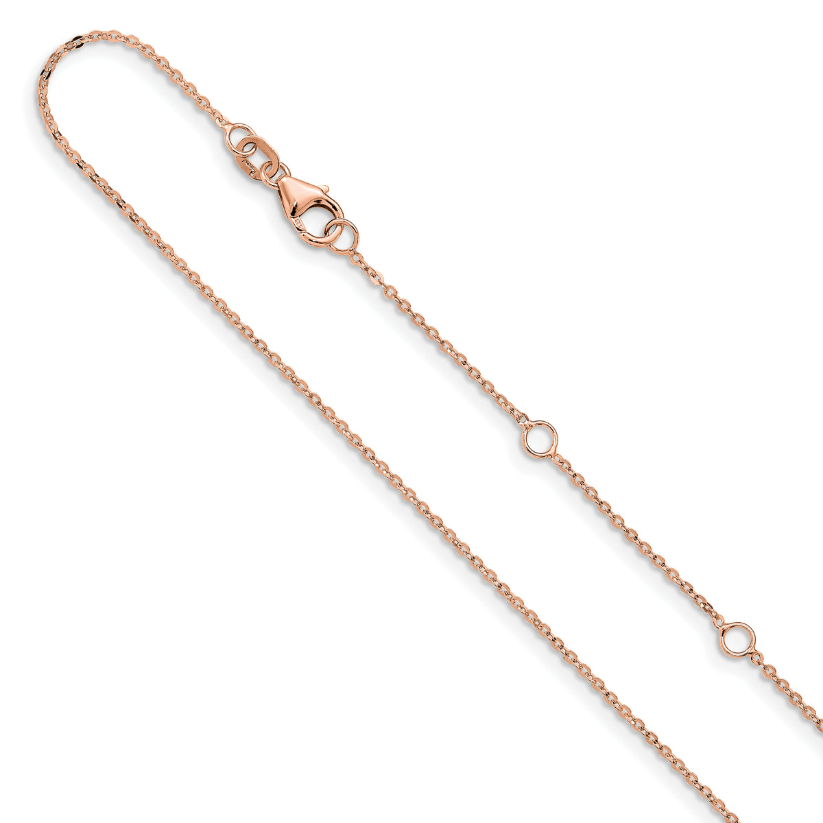 Leslie's Gold Flat Cable Adjustable Chain - 14k Rose Gold / 18 in / 1.2 mm