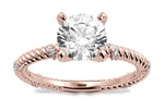 Chloe Princess Cut Lab Grown Diamond 18Kt Rose Gold Engagement Ring - View 3