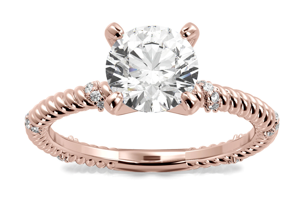 Chloe Princess Cut Lab Grown Diamond 18Kt Rose Gold Engagement Ring - View 3
