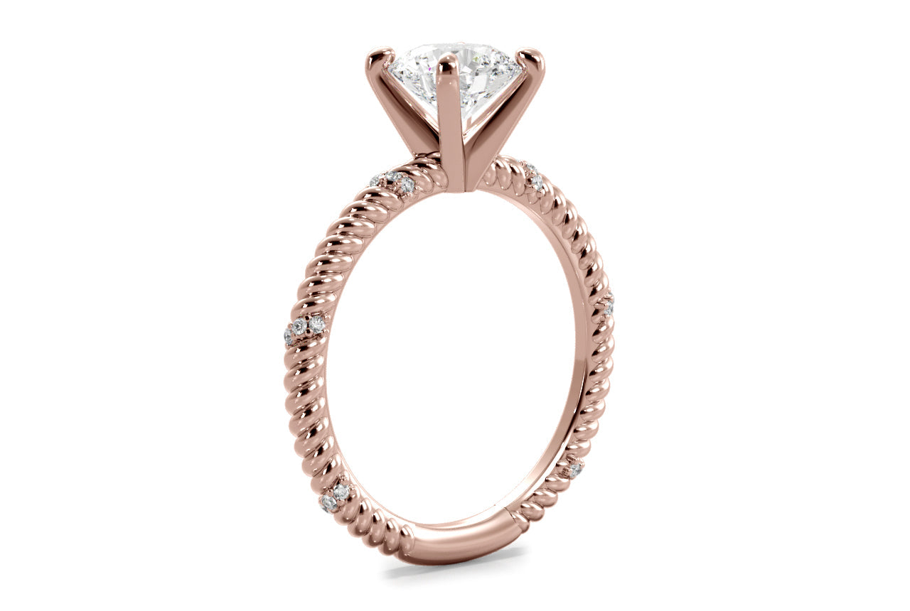 Chloe Cushion Cut Lab Grown Diamond 18Kt Rose Gold Engagement Ring - View 2