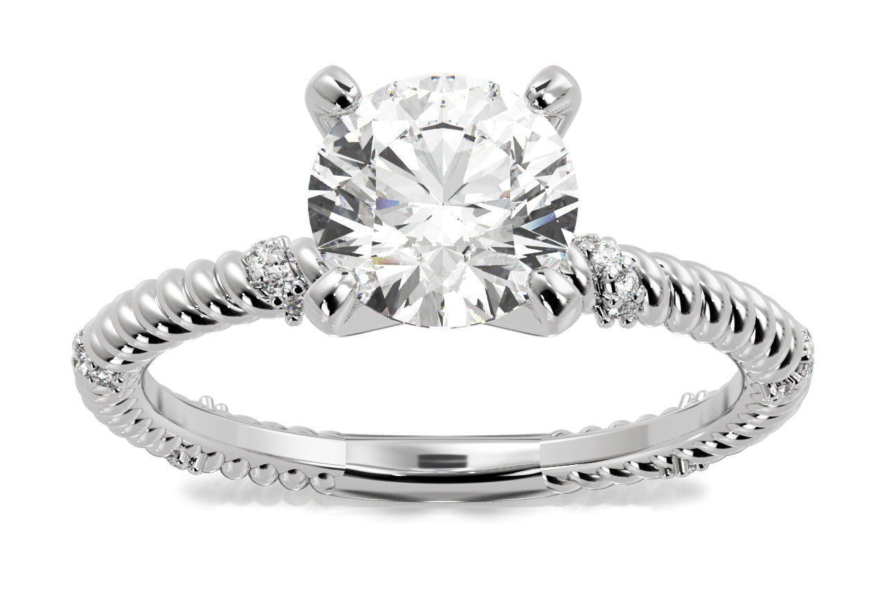 Chloe Princess Cut Lab Grown Diamond Platinum Engagement Ring - View 3