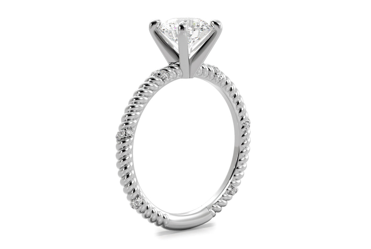 Chloe Princess Cut Lab Grown Diamond 18Kt White Gold Engagement Ring - View 2
