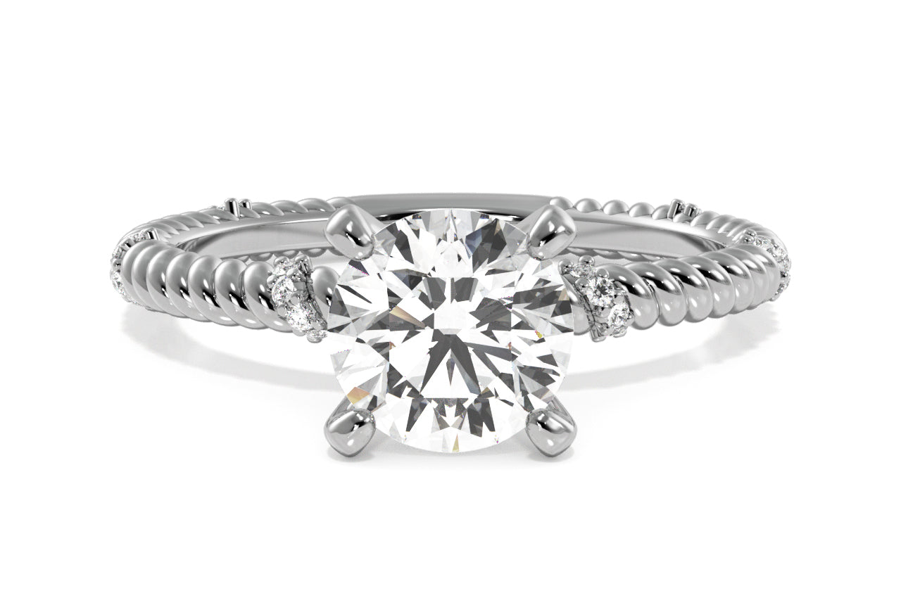 Chloe Princess Cut Lab Grown Diamond 14Kt White Gold Engagement Ring
