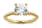 Chloe Cushion Cut Lab Grown Diamond 18Kt Yellow Gold Engagement Ring - View 3