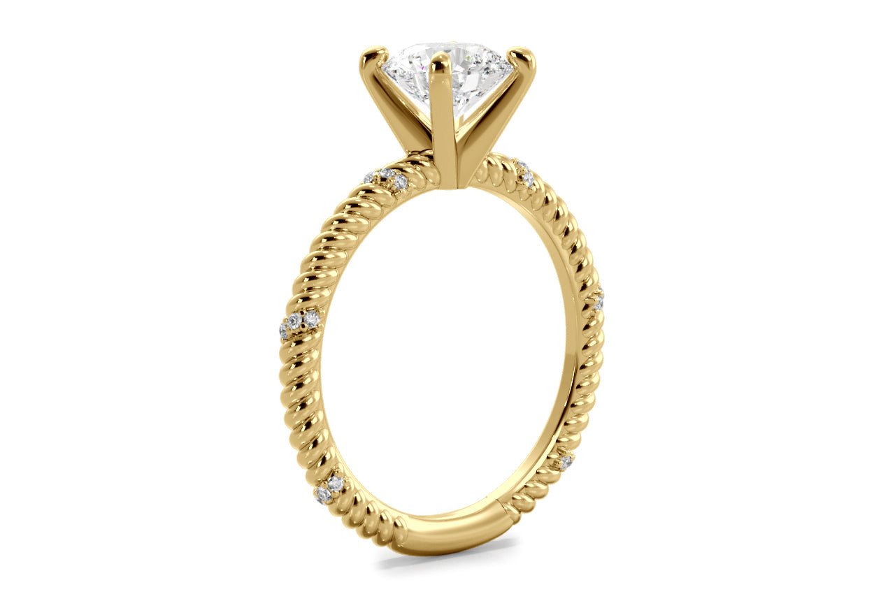 Chloe Cushion Cut Lab Grown Diamond 18Kt Yellow Gold Engagement Ring - View 2