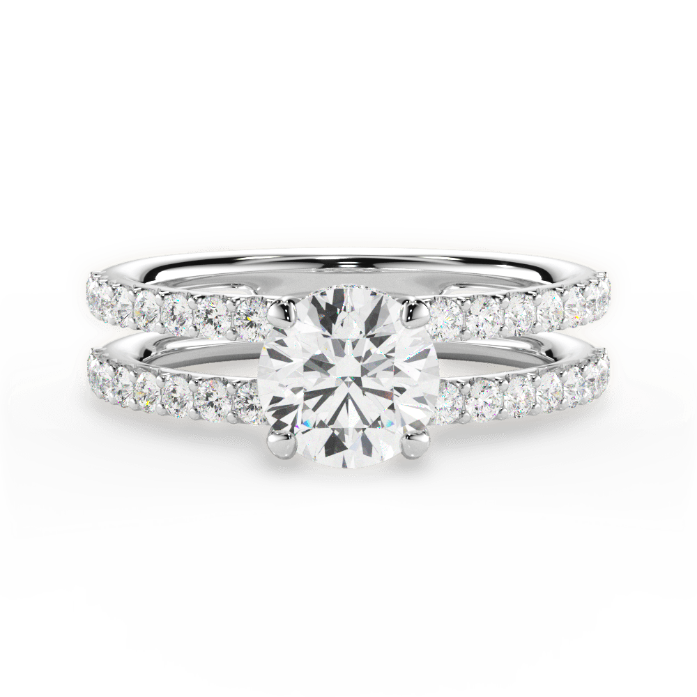 Christie Round Cut Lab Grown Diamond 18Kt White Gold Engagement Ring