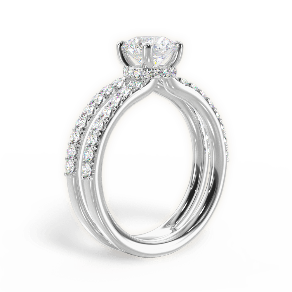 Christie Round Cut Lab Grown Diamond 18Kt White Gold Engagement Ring - View 2