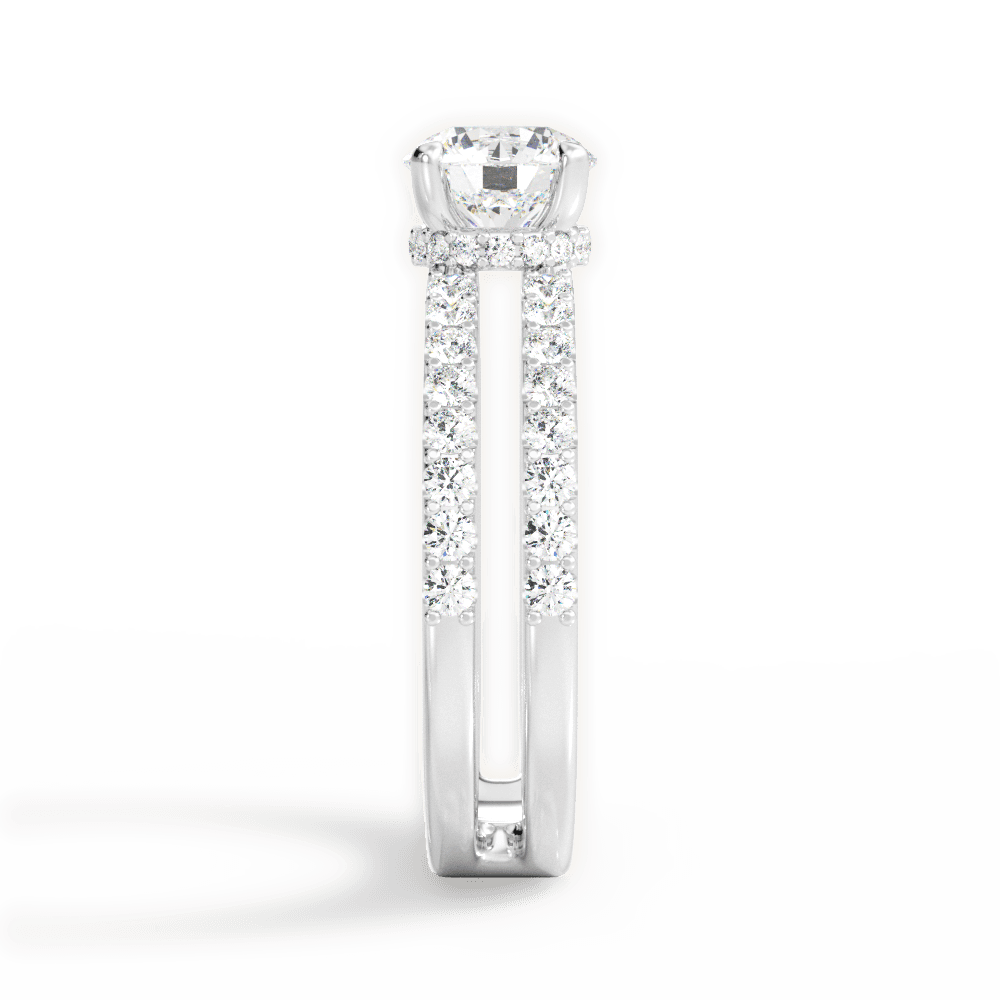 Christie Round Cut Lab Grown Diamond 14Kt White Gold Engagement Ring - View 4