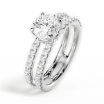 Christie Round Cut Lab Grown Diamond 18Kt White Gold Engagement Ring - View 3