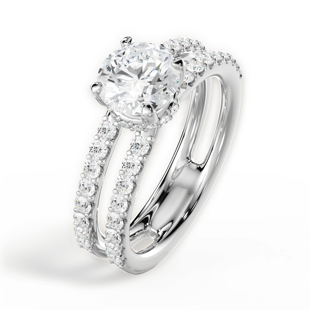 Christie Round Cut Lab Grown Diamond 18Kt White Gold Engagement Ring - View 3