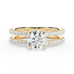Christie Round Cut Lab Grown Diamond 18Kt Yellow Gold Engagement Ring