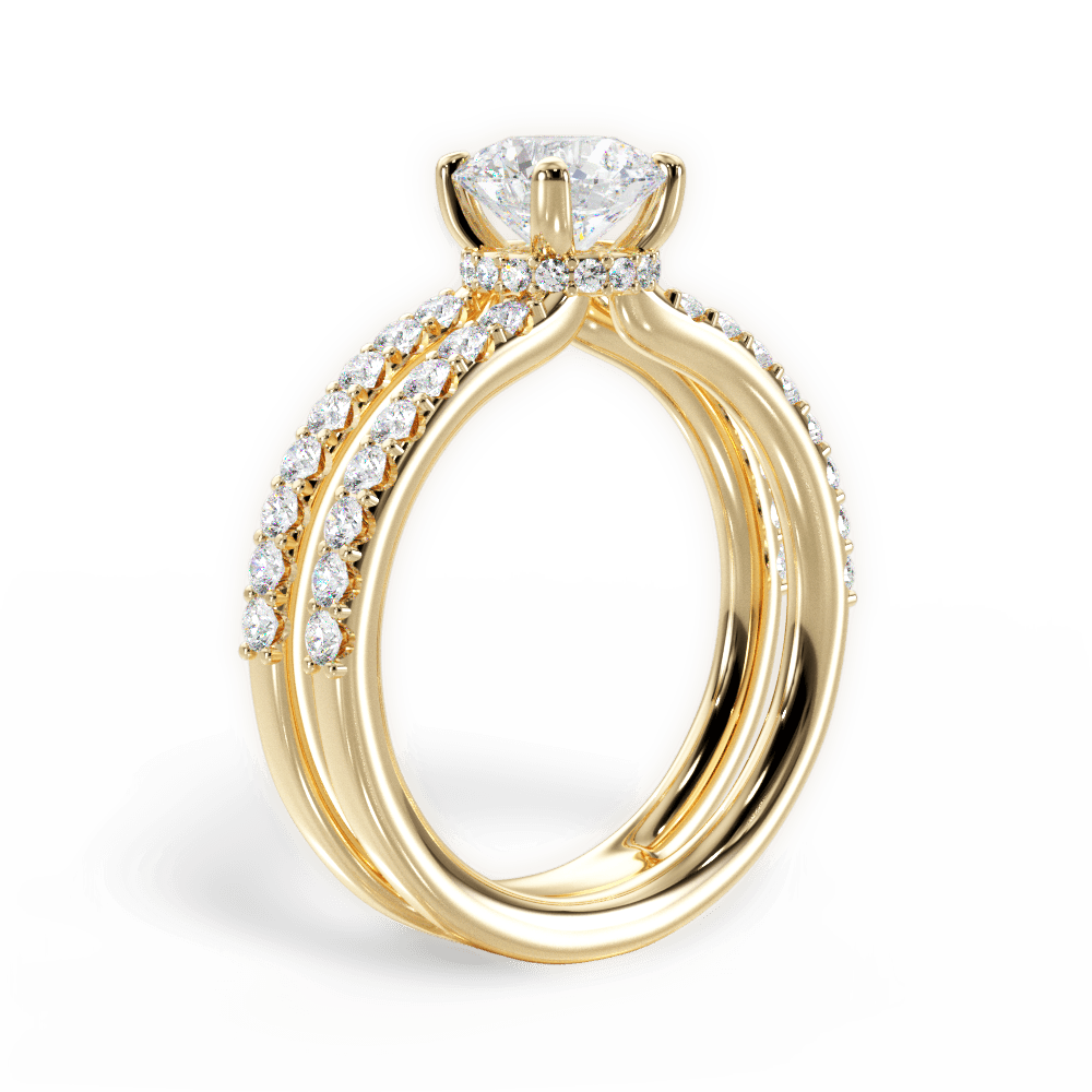 Christie Round Cut Lab Grown Diamond 18Kt Yellow Gold Engagement Ring - View 3